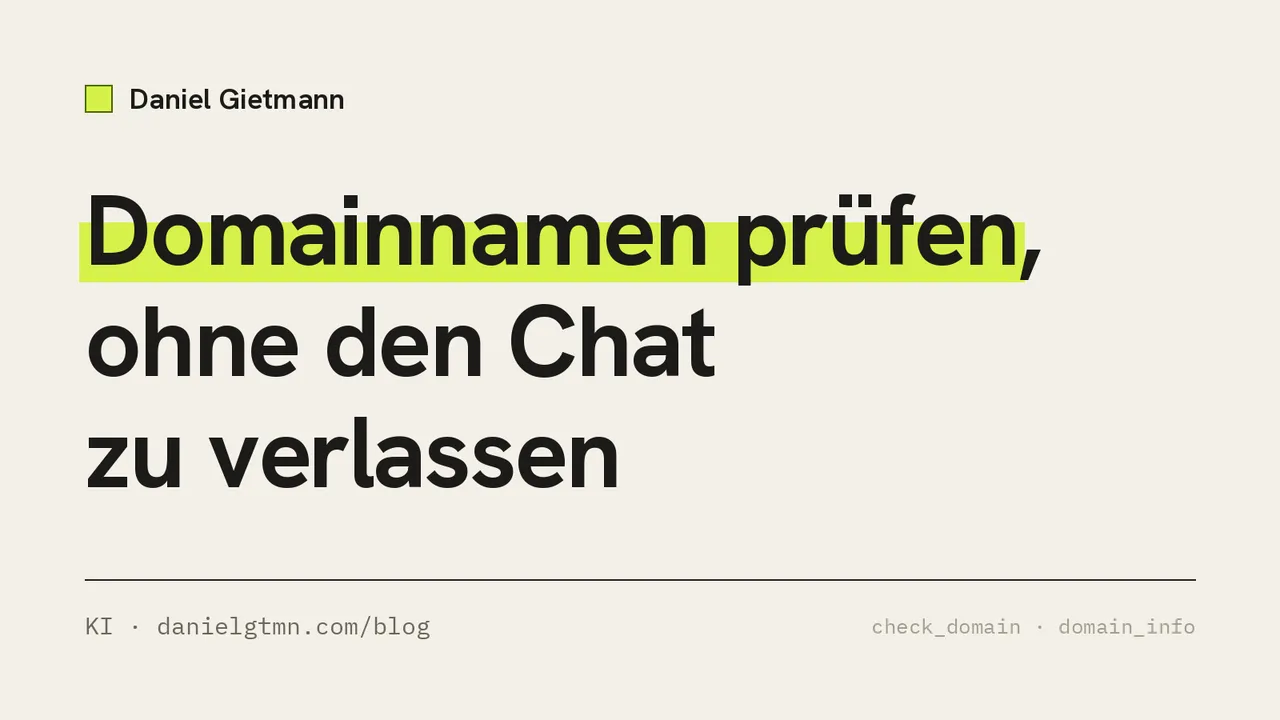 Titelbild: Domainnamen prüfen, ohne den Chat zu verlassen